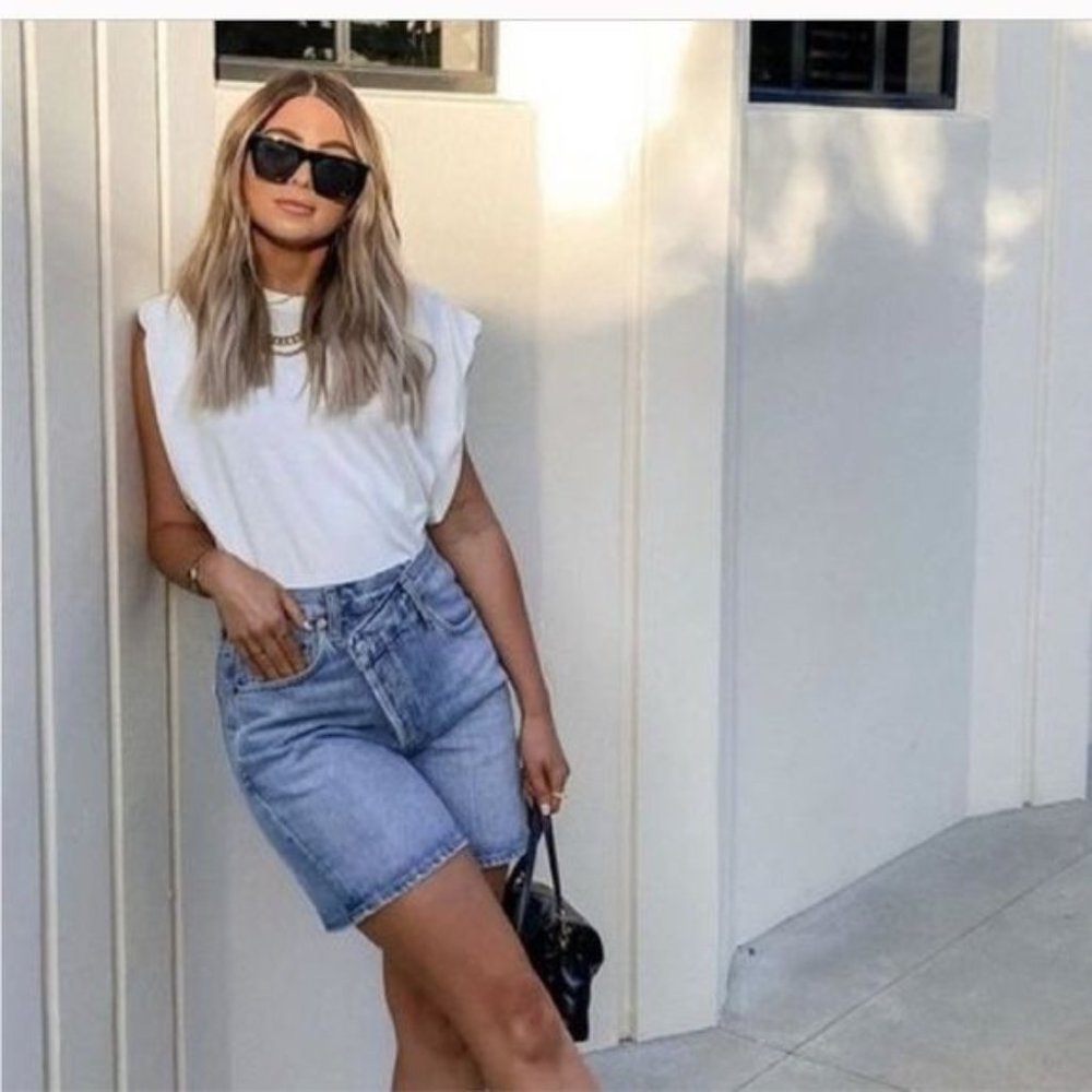 AGOLDE Criss Cross Upsized Shorts in Momentum Blue